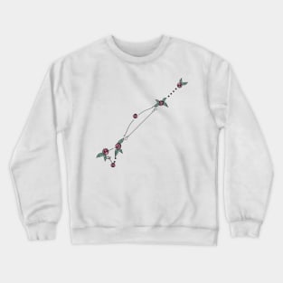 Dorado (Dolphinfish) Constellation Roses and Hearts Doodle Crewneck Sweatshirt